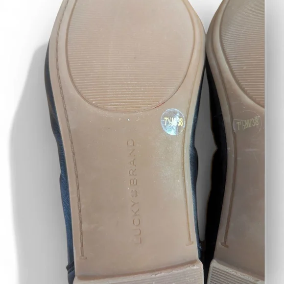 Lucky Brand Ballet Flats Black Leather Square toe 7.5 - Picture 10 of 11